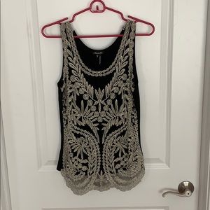 Marineblu Lace Sleeveless Top in Black
